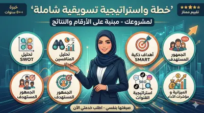 إعداد خطة واستراتيجية تسويقية شاملة لمشروعك مبنية على الأرقام والنتائج
