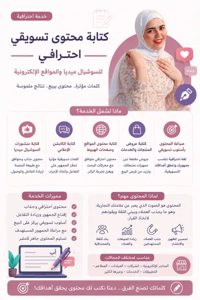 كتابة محتوى تسويقي احترافي للسوشيال ميديا والمواقع الإلكترونية