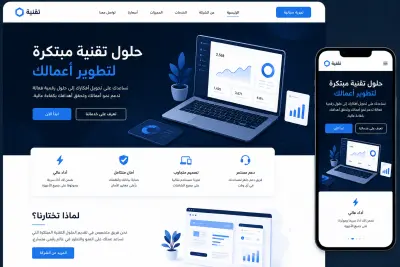 تطوير صفحة ويب احترافية ومتجاوبة باستخدام أحدث التقنيات