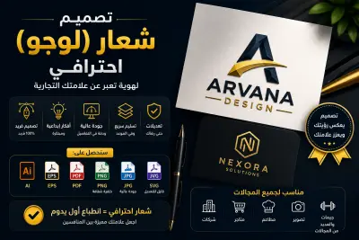 سأصمم لك شعار (لوجو) احترافي ومميز يعكس هوية علامتك التجارية