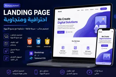 تنفيذ landing page  بدقة