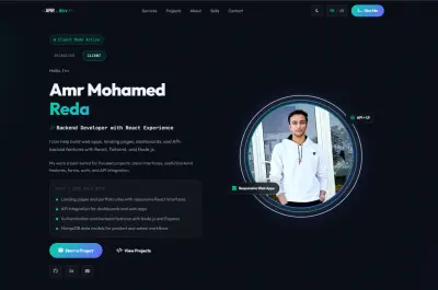 تصميم وتطوير موقع Portfolio احترافي او موقع تعريفي خاص بك باستخدام React.js