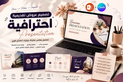 تصميم عرض تقديمي احترافي (Presentation) حتى 10 شرائح