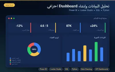 تحليل البيانات وإنشاء Dashboard احترافي باستخدام Power BI أو Looker Studio