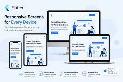 سأجعل واجهات تطبيق Flutter متجاوبة مع جميع أحجام الشاشات باحترافية