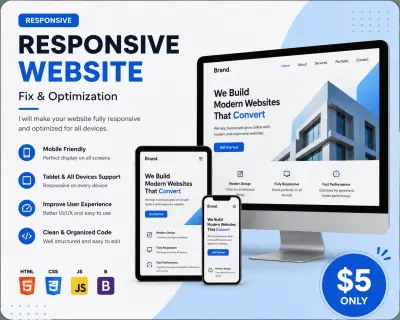 سأحول موقعك إلى Responsive ومتوافق مع الهاتف والتابلت