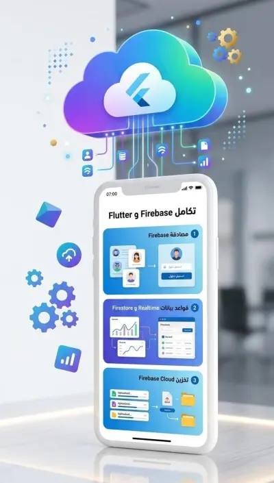 ربط تطبيقات الموبايل Flutter بقواعد بيانات Firebase السحابية