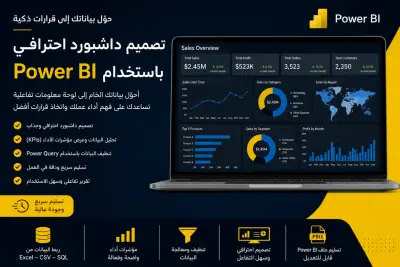 سأقوم بإنشاء تقارير ولوحات معلومات احترافية بـ Power BI