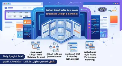 تصميم قواعد بيانات MySQL احترافية وكتابة استعلامات مخصصة.