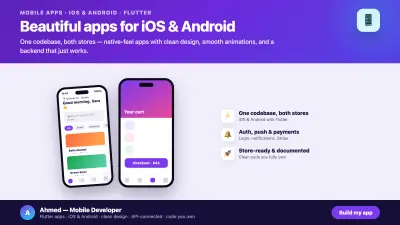 تطوير تطبيق جوال احترافي iOS و Android بتقنية Flutter