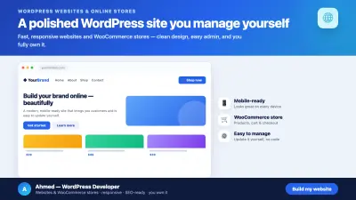 تصميم وتطوير موقع أو متجر إلكتروني احترافي بووردبرس WordPress