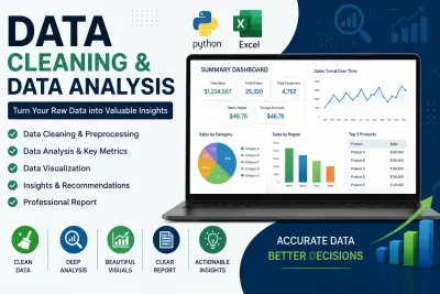 تنظيف وتحليل البيانات باستخدام Excel وPython مع تقرير احترافي