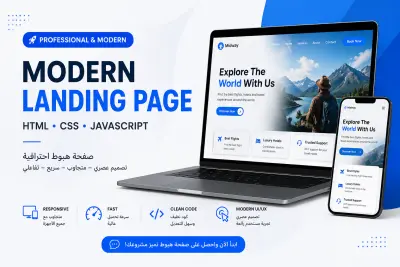 I will build a modern responsive landing page using HTML CSS JavaScript