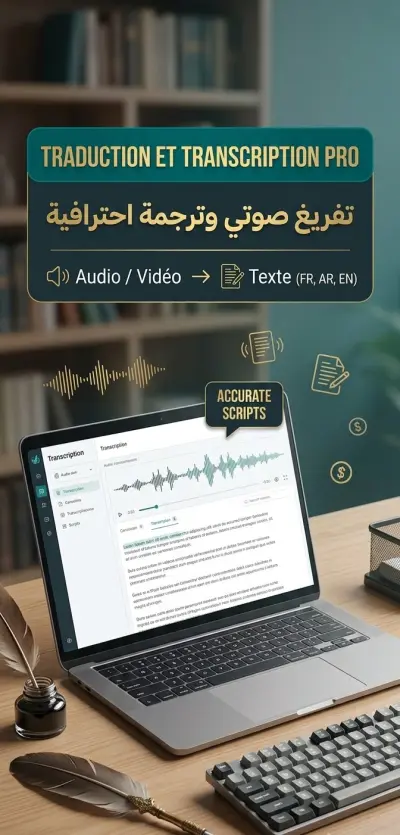 سأقوم بتفريغ صوتي دقيق للنصوص الفرنسية والعربية والانجليزية