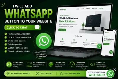 سأضيف زر واتساب احترافي لموقعك مع ميزة Click to Chat