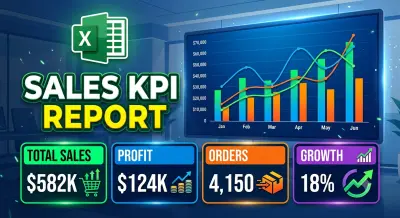 تحليل بيانات المبيعات وإنشاء تقارير KPI