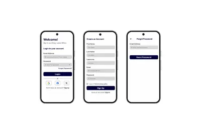 تصميم شاشات تسجيل الدخول (Login) والترحيب (Splash Screen) لتطبيقك.