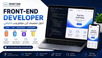 تصميم وبرمجة موقع بورتفوليو شخصي احترافي متوافق مع جميع الأجهزة