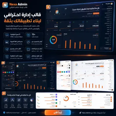 Nexa Admin — قالب لوحة تحكم احترافي متعدد الاستخدامات