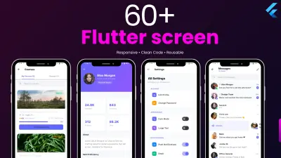 مكتبة Flutter UI متكاملة أكثر من 60 شاشة جاهزة بكود نظيف Clean Architecture و Riverpod