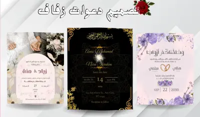 تصميم كروت زفاف احترافي