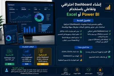 تصميم Dashboard احترافية وسهلة الاستخدام