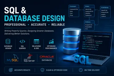 تصميم قواعد البيانات وكتابة استعلامات SQL باحترافية.