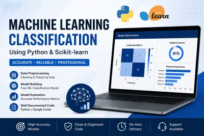 سأقوم ببناء نموذج Machine Learning للتصنيف باستخدام Python وScikit-learn