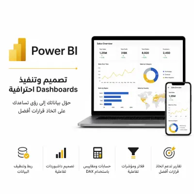 أقدم لك خدمة تحليل البيانات وتصميم وتنفيذ Dashboards احترافية باستخدام Microsoft Power BI، بحيث يتم تحويل بياناتك إلى تقارير تفاعلية وسهلة الفهم، مع عرض أهم المؤشرات والنتائج بشكل واضح ومنظم.