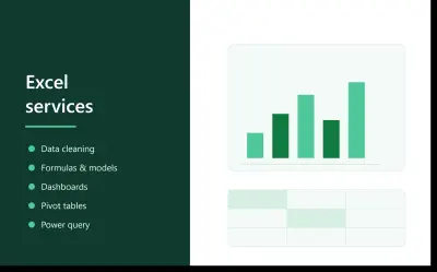 خدمات Excel الشاملة: تنظيف البيانات، التحليل، وتصميم لوحات المعلومات
