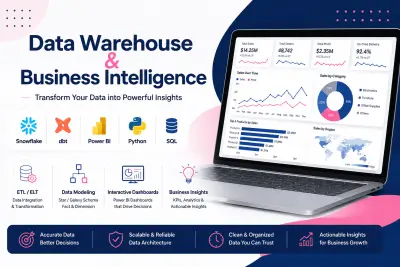 تصميم وبناء مستودع بيانات (Data Warehouse)  مع بناء Dashboard احترافي