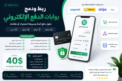 دمج وربط بوابات الدفع الإلكتروني المختلفة (مثل Paymob، Fawry، Stripe وغيرها) باستخدام واجهات برمجة التطبيقات (APIs).