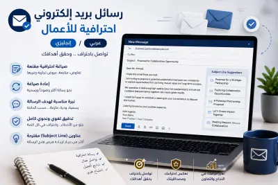 كتابة رسائل بريد إلكتروني احترافية للأعمال (عربي/إنجليزي)