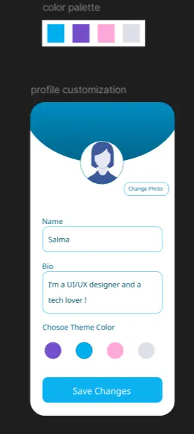 تصميم شاشة Profile Customization UI احترافية باستخدام Figma