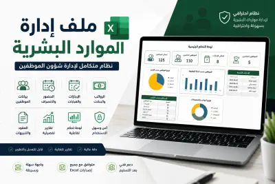 ملف Excel احترافي لإدارة الموارد البشرية وشؤون الموظفين