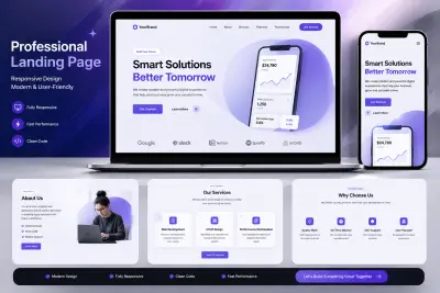 تصميم وتطوير Landing Page احترافية ومتجاوبة مع جميع الأجهزة