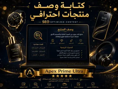كتابة وصف منتجات احترافي ومُحسّن لمحركات البحث SEO لمتجرك الإلكتروني باللغة العربية بأسلوب تسويقي جذاب (حتى 10 منتجات)