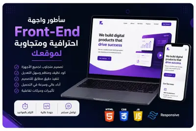 سأطور واجهة Front-End احترافية ومتجاوبة لموقعك