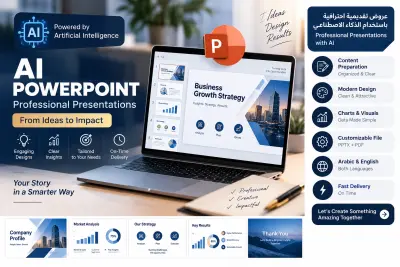 تصميم عروض تقديمية PowerPoint احترافية باستخدام الذكاء الاصطناعي AI