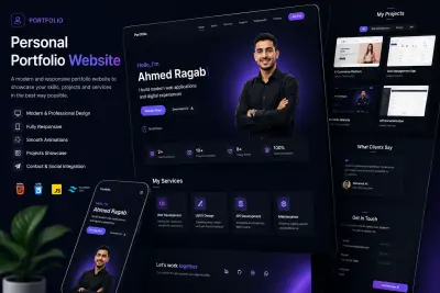 إنشاء موقع بورتفوليو شخصي احترافي ومتجاوب