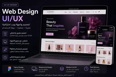 تصميم واجهة موقع ويب احترافية UI/UX