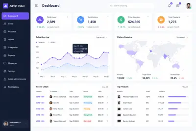 تطوير لوحة تحكم Admin Dashboard احترافيه