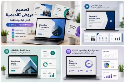 تصميم عروض تقديمية احترافية ومنظمة