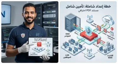 إعداد وخطة إعداد جدار حماية FortiGate Firewall احترافية لتأمين الشبكات