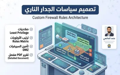 تصميم سياسات الجدار الناري للشركات (Firewall Policy Design & Rules Architecture)