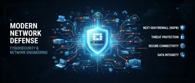 تصميم وتكوين شبكة متكاملة مع تقسيم الشبكة (Network Segmentation) وحماية الفايرفوال FortiGate