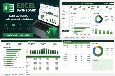 سأحلل بياناتك وأنشئ Dashboard احترافية باستخدام Microsoft Excel