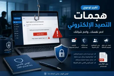 إنشاء تقرير توعوي عن هجمات التصيد الإلكتروني للشركات
