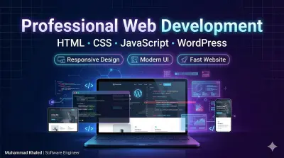تصميم وتطوير موقع ويب احترافي باستخدام HTML CSS JavaScript أو WordPress أو Angular