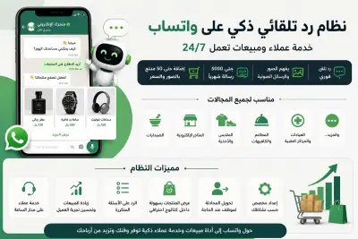 تصميم نظام رد تلقائي ذكي على واتساب لخدمة العملاء والمبيعات